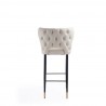 Manhattan Comfort Holguin 41.34 in. Cream, Black and Gold Wooden Barstool  Back