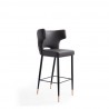 Manhattan Comfort Holguin 41.34 in. Grey, Black and Gold Wooden Barstool