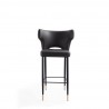Manhattan Comfort Holguin 41.34 in. Grey, Black and Gold Wooden Barstool Front