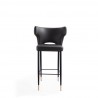Manhattan Comfort Holguin 41.34 in. Grey, Black and Gold Wooden Barstool Front