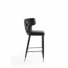 Manhattan Comfort Holguin 41.34 in. Grey, Black and Gold Wooden Barstool Side - Manhattan Comfort Holguin 41.34 in. Grey, Black and Gold Wooden Barstool Side