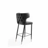 Manhattan Comfort Holguin 41.34 in. Grey, Black and Gold Wooden Barstool  Back - Manhattan Comfort Holguin 41.34 in. Grey, Black and Gold Wooden Barstool  Back