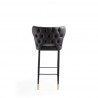 Manhattan Comfort Holguin 41.34 in. Grey, Black and Gold Wooden Barstool Back