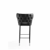 Manhattan Comfort Holguin 41.34 in. Grey, Black and Gold Wooden Barstool Back - Manhattan Comfort Holguin 41.34 in. Grey, Black and Gold Wooden Barstool Back