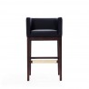 Manhattan Comfort Kingsley 38 in. Black and Dark Walnut Beech Wood Barstool Front