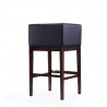 Manhattan Comfort Kingsley 38 in. Black and Dark Walnut Beech Wood Barstool