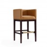 Manhattan Comfort Kingsley 38 in. Camel and Dark Walnut Beech Wood Barstool