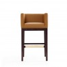 Manhattan Comfort Kingsley 38 in. Camel and Dark Walnut Beech Wood Barstool Front