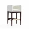 Manhattan Comfort Kingsley 38 in. Ivory and Dark Walnut Beech Wood Barstool - Manhattan Comfort Kingsley 38 in. Ivory and Dark Walnut Beech Wood Barstool