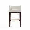 Manhattan Comfort Kingsley 38 in. Ivory and Dark Walnut Beech Wood Barstool Front - Manhattan Comfort Kingsley 38 in. Ivory and Dark Walnut Beech Wood Barstool Front