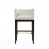 Manhattan Comfort Kingsley 38 in. Ivory and Dark Walnut Beech Wood Barstool Front