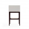 Manhattan Comfort Kingsley 38 in. Ivory and Dark Walnut Beech Wood Barstool Back
