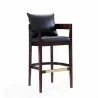 Manhattan Comfort Ritz 38 in. Black and Dark Walnut Beech Wood Barstool - Manhattan Comfort Ritz 38 in. Black and Dark Walnut Beech Wood Barstool