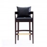 Manhattan Comfort Ritz 38 in. Black and Dark Walnut Beech Wood Barstool Front