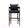 Manhattan Comfort Ritz 38 in. Black and Dark Walnut Beech Wood Barstool Front - Manhattan Comfort Ritz 38 in. Black and Dark Walnut Beech Wood Barstool Front