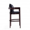 Manhattan Comfort Ritz 38 in. Black and Dark Walnut Beech Wood Barstool Side