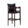 Manhattan Comfort Ritz 38 in. Black and Dark Walnut Beech Wood Barstool Back Angle - Manhattan Comfort Ritz 38 in. Black and Dark Walnut Beech Wood Barstool Back Angle