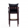 Manhattan Comfort Ritz 38 in. Black and Dark Walnut Beech Wood Barstool Back
