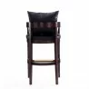 Manhattan Comfort Ritz 38 in. Black and Dark Walnut Beech Wood Barstool Back - Manhattan Comfort Ritz 38 in. Black and Dark Walnut Beech Wood Barstool Back