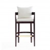 Manhattan Comfort Ritz 38 in. Ivory and Dark Walnut Beech Wood Barstool Front
