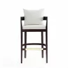 Manhattan Comfort Ritz 38 in. Ivory and Dark Walnut Beech Wood Barstool Front - Manhattan Comfort Ritz 38 in. Ivory and Dark Walnut Beech Wood Barstool Front