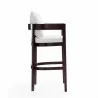 Manhattan Comfort Ritz 38 in. Ivory and Dark Walnut Beech Wood Barstool Side - Manhattan Comfort Ritz 38 in. Ivory and Dark Walnut Beech Wood Barstool Side