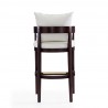 Manhattan Comfort Ritz 38 in. Ivory and Dark Walnut Beech Wood Barstool Back