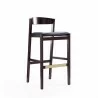 Manhattan Comfort Klismos 40.75 in. Black and Dark Walnut Beech Wood Barstool - Manhattan Comfort Klismos 40.75 in. Black and Dark Walnut Beech Wood Barstool