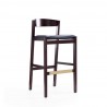 Manhattan Comfort Klismos 40.75 in. Black and Dark Walnut Beech Wood Barstool