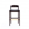Manhattan Comfort Klismos 40.75 in. Black and Dark Walnut Beech Wood Barstool Front