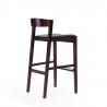 Manhattan Comfort Klismos 40.75 in. Black and Dark Walnut Beech Wood Barstool Back Angle