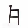 Manhattan Comfort Klismos 40.75 in. Black and Dark Walnut Beech Wood Barstool Side - Manhattan Comfort Klismos 40.75 in. Black and Dark Walnut Beech Wood Barstool Side