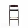 Manhattan Comfort Klismos 40.75 in. Black and Dark Walnut Beech Wood Barstool Back - Manhattan Comfort Klismos 40.75 in. Black and Dark Walnut Beech Wood Barstool Back