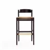 Manhattan Comfort Klismos 40.75 in. Camel and Dark Walnut Beech Wood Barstool Front - Manhattan Comfort Klismos 40.75 in. Camel and Dark Walnut Beech Wood Barstool Front