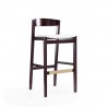 Manhattan Comfort Klismos 40.75 in. Ivory and Dark Walnut Beech Wood Barstool Front
