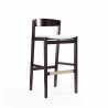 Manhattan Comfort Klismos 40.75 in. Ivory and Dark Walnut Beech Wood Barstool Front - Manhattan Comfort Klismos 40.75 in. Ivory and Dark Walnut Beech Wood Barstool Front