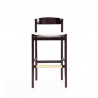 Manhattan Comfort Klismos 40.75 in. Ivory and Dark Walnut Beech Wood Barstool Front