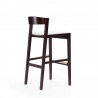 Manhattan Comfort Klismos 40.75 in. Ivory and Dark Walnut Beech Wood Barstool Side