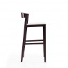 Manhattan Comfort Klismos 40.75 in. Ivory and Dark Walnut Beech Wood Barstool Side
