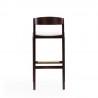 Manhattan Comfort Klismos 40.75 in. Ivory and Dark Walnut Beech Wood Barstool Back