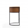 Manhattan Comfort Cosmopolitan 37.8 in. Camel and Black Metal Barstool Side