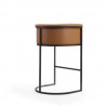 Manhattan Comfort Cosmopolitan 37.8 in. Camel and Black Metal Barstool Side Angle