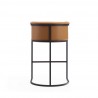 Manhattan Comfort Cosmopolitan 37.8 in. Camel and Black Metal Barstool Back