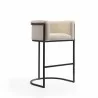 Manhattan Comfort Cosmopolitan 37.8 in. Cream and Black Metal Barstool Side - Manhattan Comfort Cosmopolitan 37.8 in. Cream and Black Metal Barstool Side