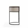 Manhattan Comfort Cosmopolitan 37.8 in. Cream and Black Metal Barstool - Manhattan Comfort Cosmopolitan 37.8 in. Cream and Black Metal Barstool