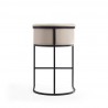 Manhattan Comfort Cosmopolitan 37.8 in. Cream and Black Metal Barstool Back