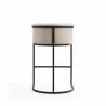 Manhattan Comfort Cosmopolitan 37.8 in. Cream and Black Metal Barstool Back - Manhattan Comfort Cosmopolitan 37.8 in. Cream and Black Metal Barstool Back