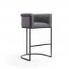 Manhattan Comfort Cosmopolitan 37.8 in. Grey and Black Metal Barstool