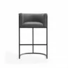 Manhattan Comfort Cosmopolitan 37.8 in. Grey and Black Metal Barstool Front - Manhattan Comfort Cosmopolitan 37.8 in. Grey and Black Metal Barstool Front