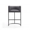 Manhattan Comfort Cosmopolitan 37.8 in. Grey and Black Metal Barstool Front